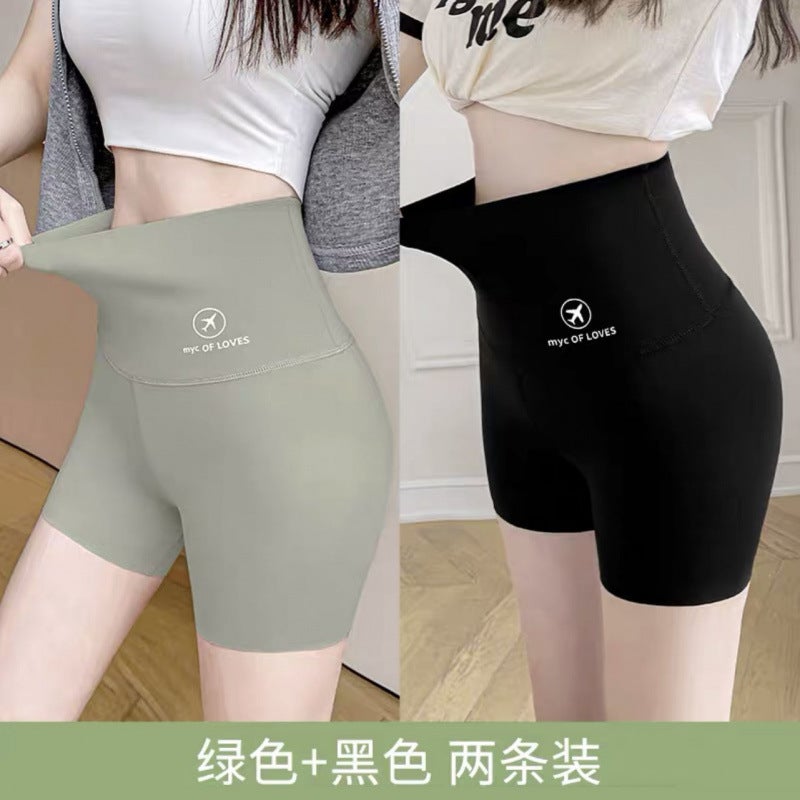 Pants Summer Ice Silk Thin Belly-Tucking Hip-Lifting Safety Pants Lace-Up Three-Point Bottoming Shorts - Image 1